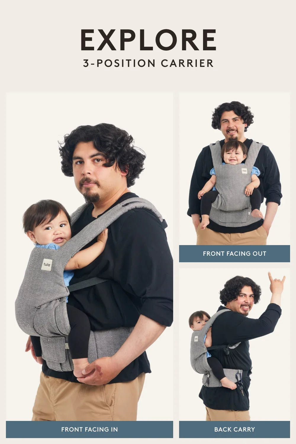 Spruce - Linen Explore Adjustable Baby Carrier