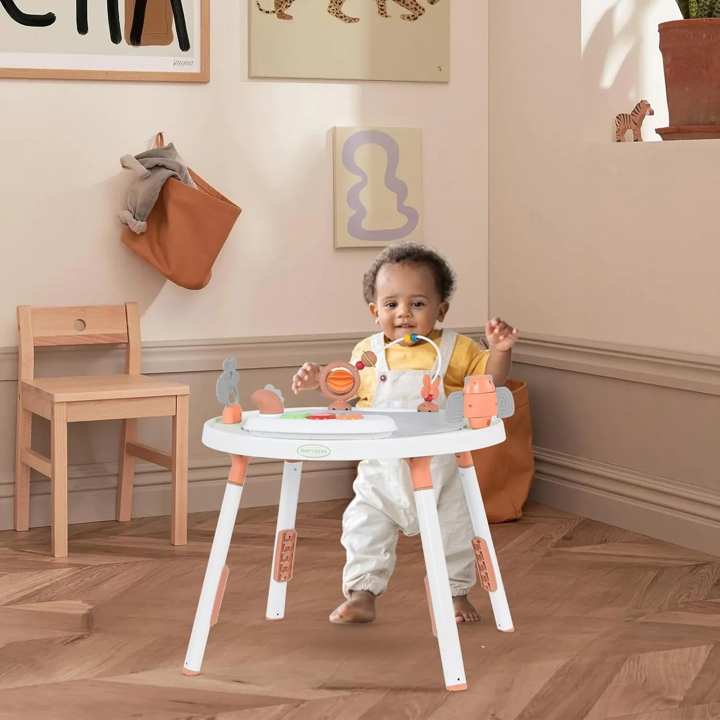 3-in-1 baby activity centre jumper and table with removable toys and 360° rotating seat